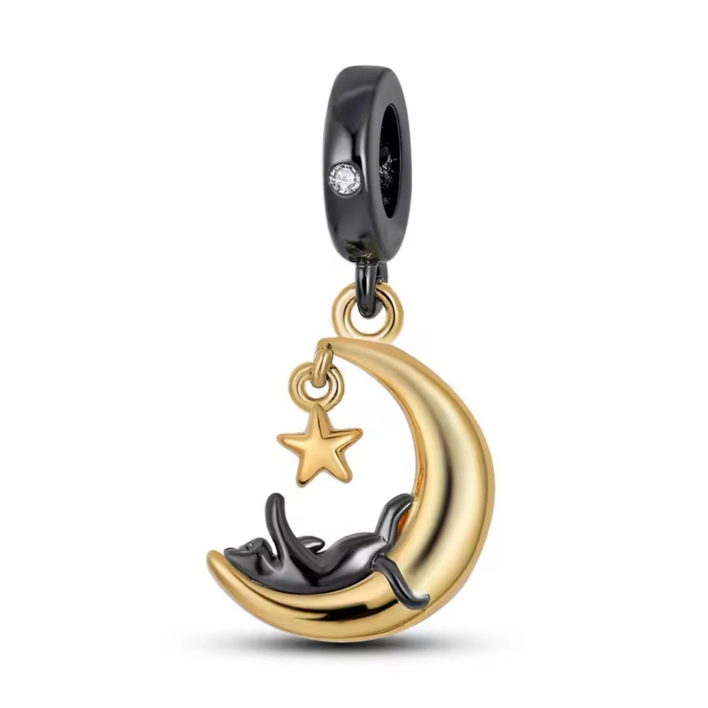 NEW black cat pandora style